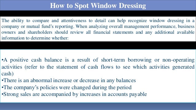 window dressing month end window dressing accounting gaap